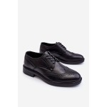 Moški elegantni usnjeni čevlji črni Gustavo