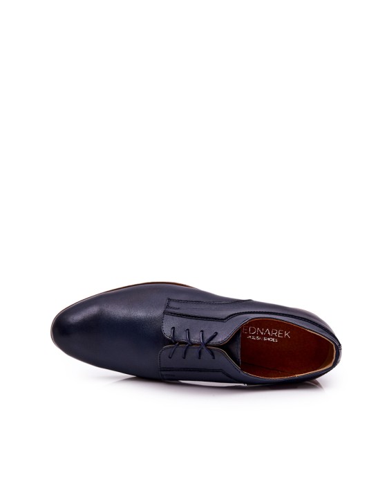 Elegantni usnjeni čevlji Bednarek 684 Mornarsko modri
